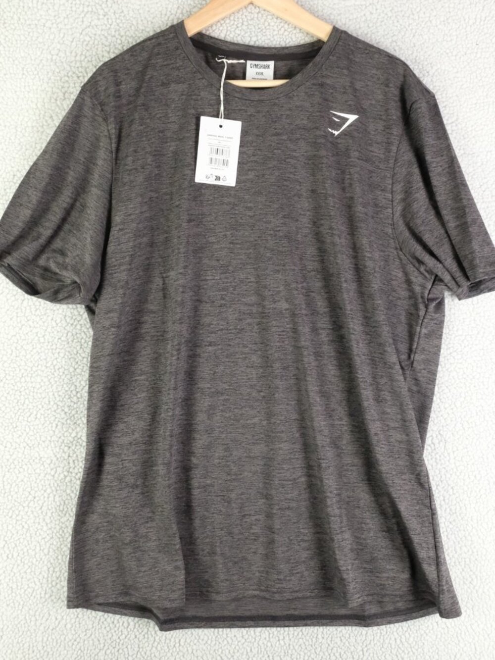 Gymshark T Shirt Mens 3XL XXXL Black Arrival Marl Heathered Short Sleeve